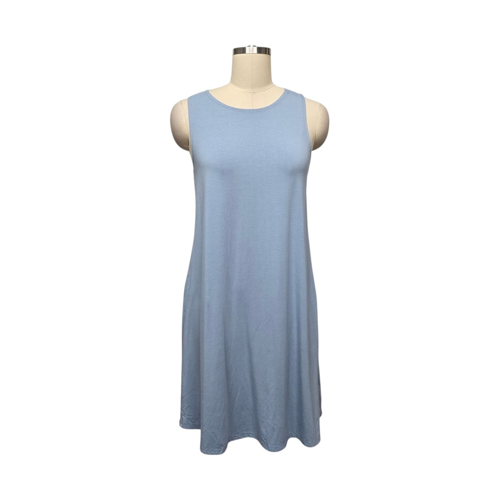 Free Fly Womens Bamboo Viscose Sleeveless Shift Dress Light Blue Women's Medium